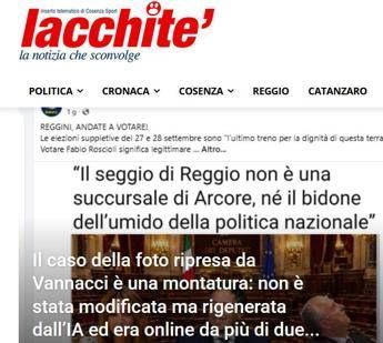 "Blog Iacchité: 'La foto IA di Siracusano-Vannacci non è nostra'"