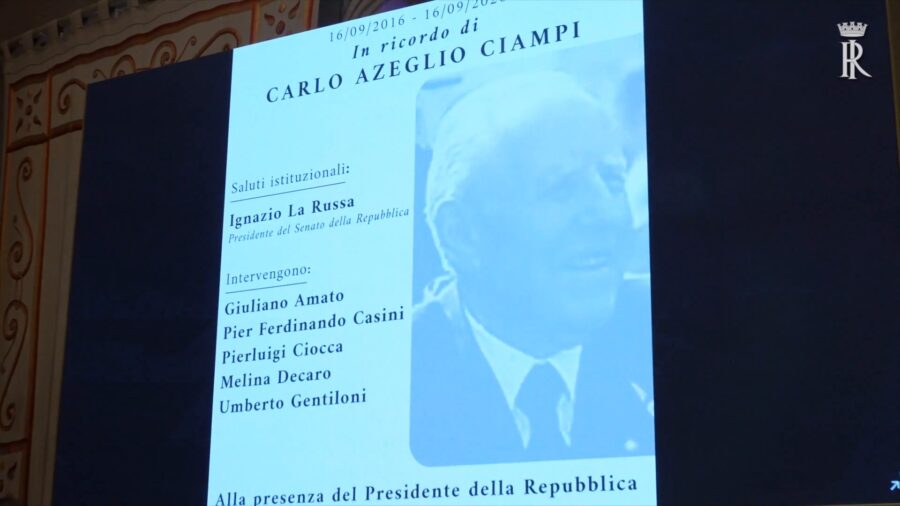 Mattarella arriva a Palazzo Giustinani per la commemorazione di Ciampi