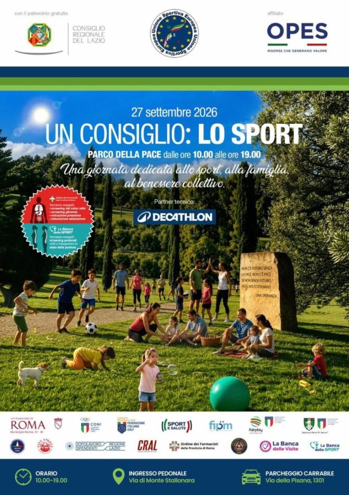"Sport gratuito e screening al Parco della Pace di Roma!"
